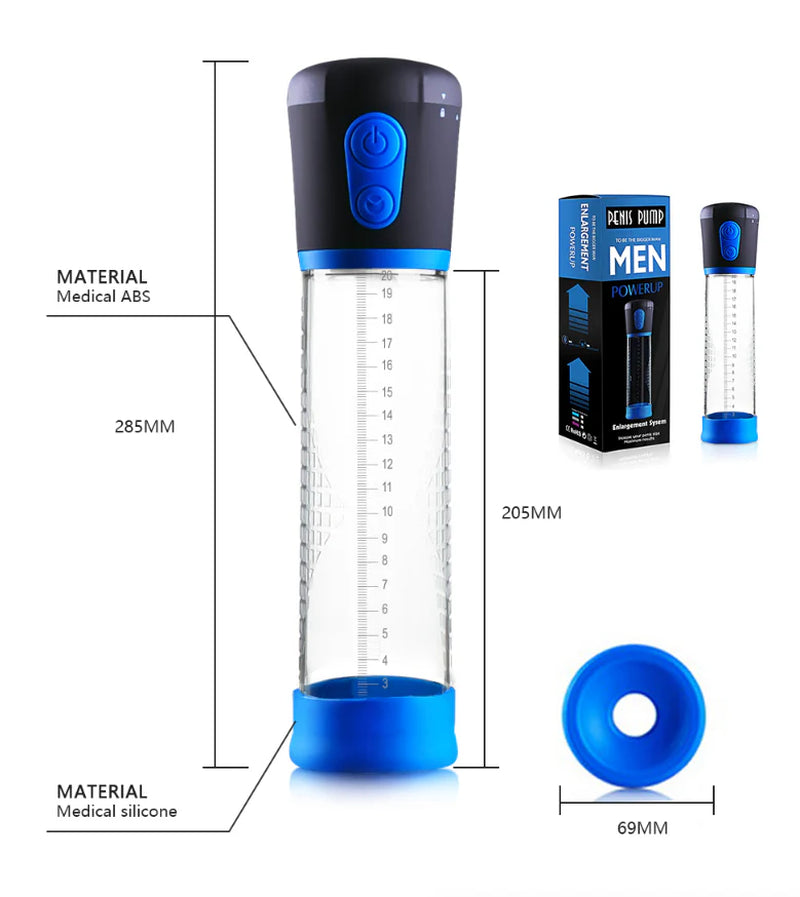 Vacuum Penis Pump for Male ED Enhancement Erectile Enlargement Penis Enlarger BG